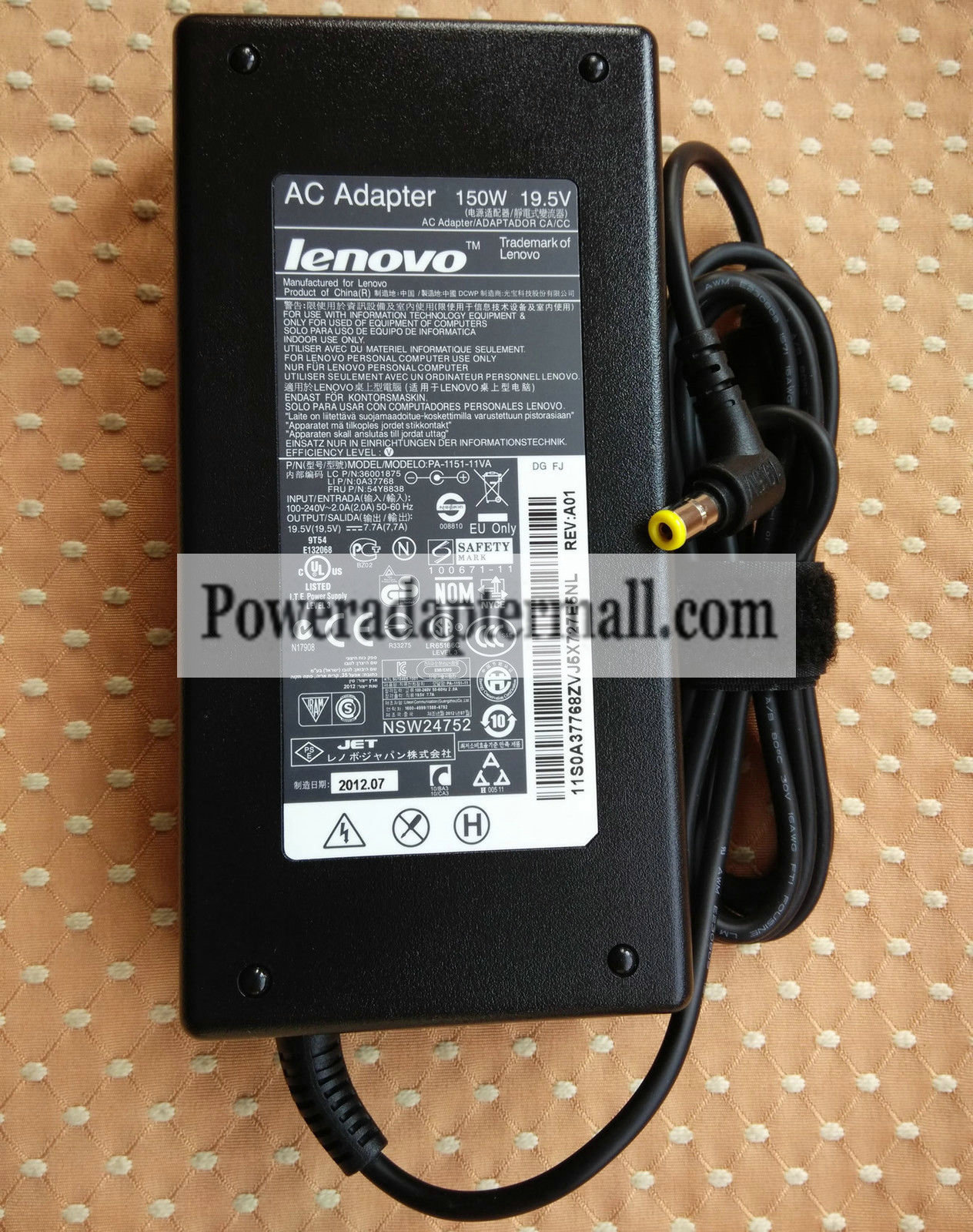 150W 19.5V 7.7A Lenovo 36001580 41A9767 54Y8833 AC Adapter